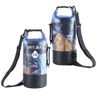 Sac à dos étanche souple et durable en PVC de 10 L à fermeture roll-top pour camping, randonnée, escalade, kayak, natation et voyage