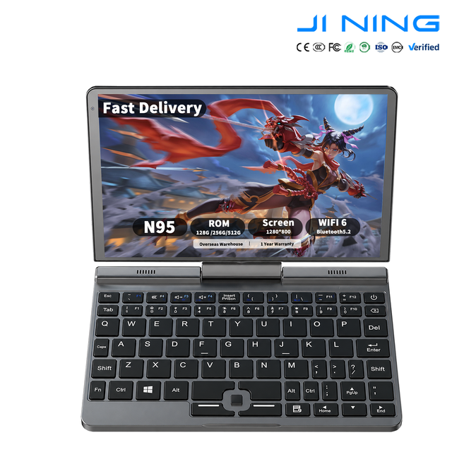 New 8" Capacitive Touch 2-in-1 Notebook Intel Alder Lake N95 Quad Core RJ45 Gigabit LAN Business Tablet Laptop PC Windows 11 Pro