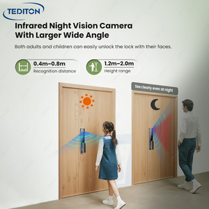 6068 Mortise Smart <strong>Door</strong> Lock Palm Vein Face Recognition with Camera Matter Tuya WiFi Fingerprint Password Card Key Security - Product Image 4