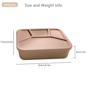 BPA Free Kids Food Container Silicone Bento <b>Box</b> Baby Outdoor Travel Portable Divided <b>Lunch</b> <b>Box</b> With Lid Set - Product Image 4