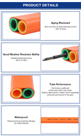 Qitian saluran mikro HDPE 2 arah kabel optik serat 1.2mm selubung PE telekomunikasi Blowing udara FTTH proyek jaringan 14/10mm Ukuran