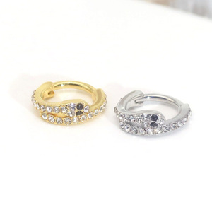 Anneau de nez serpent en acier inoxydable avec incrustation de zircon, couleur argent et or, bijou de piercing tendance, cadeau - Product Image 1