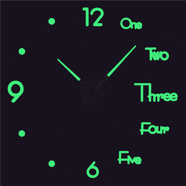Multifunctional Night Light Acrylic 3D Sticker Luminous Glowing Wall Clock