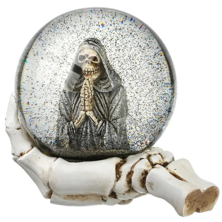 Globo de nieve de resina personalizado para adultos, arte y artefacto para Halloween, esqueleto, globos de nieve, decoración única para vacaciones