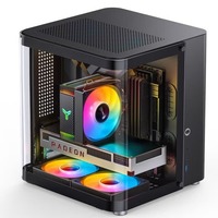 Boîtier PC JONSBO TK-1 Mid Tower MicroATX avec double panneau en verre panoramique incurvé, support pour radiateur 240 mm, châssis de bureau - En stock