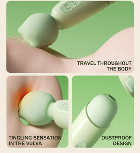 Venta al por mayor de fábrica 2 en 1 APP Control recargable USB masajeador vibrador succión Personal vibración varita consolador juguetes sexuales para mujeres - Product Image 2