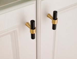 Maniglia per cassetto e pomello per mobili in ottone oro nero - Product Image 4