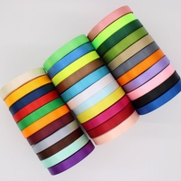 Rubans en polyester à faible MOQ, vente en gros, couleur unie, 25 yards, ruban de décoration pour cadeaux et accessoires vestimentaires