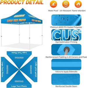 Gazebo Pop-Up Esagonale con Telaio in Tessuto Oxford Resistente al Vento per Eventi Sportivi e Competizioni - Product Image 1