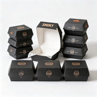 Robuste Umweltfreundliche Kraftpapier Faltbare Hamburger-Box Vierfarbig Bedrucktes Logo Heißprägung Ölfeste Einweg-Takeaway-Box