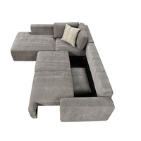 Canapé-lit d'angle modulable Tianhang au design européen, garni d'éponge, avec rangement, double couchage, pour salon et appartement