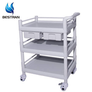BT-UY018 Mobiele Kleine Maat Lichtgewicht 3 Lagen Wielen Abs Plastic Instrument Utility Carts Trolleys Medische Apparatuur Trolley - Product Image 5