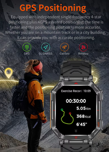 Montre connectée GPS KR92 pour sports <span class=keywords><strong>de</strong></span> plein air, écran HD <span class=keywords><strong>de</strong></span> 2,01 pouces, lampe <span class=keywords><strong>de</strong></span> poche, appels Bluetooth, montres <span class=keywords><strong>de</strong></span> sport - Product Image 3