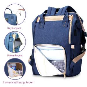 Sunveno – sac à dos bleu marine pour couches, organisateur de couches, grande capacité, doublure en polyester, pour maman et enfants, utilisation toutes saisons - Product Image 4