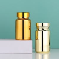 Nouvelle bouteille de 120 ml en PET doré pour médicaments, bonbons, comprimés, pastilles, capsules de Maca, avec couvercle plaqué or, vente en gros