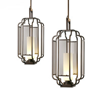 Lustre Lanterne Classique Chinois Moderne avec Verre et Fer Forgé, Taille Moyenne, LED, Garantie 3 Ans, Idéal pour Chambre à Coucher