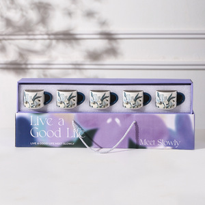 Tazas de Café de Cerámica con Cajas de Regalo, Tazas Pequeñas para Té, para el Hogar, la Oficina, para Beber Agua, para Fiestas, Bodas, Regalo para Amigos - Product Image 4