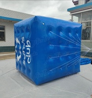 Ballon cube gonflable géant personnalisé avec logo, résistant aux intempéries, avec éclairage LED intégré et ventilateur intégré pour la publicité
