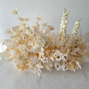 ชุดอุปกรณ์ตกแต่งบ้านแถวดอกไม้สำหรับงานแต่งงานแบบชาวยุโรปดอกไม้ผ้าไหมจำลองสีแชมเปญสำหรับงานรับปริญญา - Product Image 2