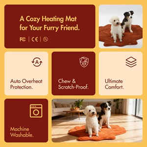 <span class=keywords><strong>2026</strong></span> Neues Design Anpassbare Warme Ahornblatt-förmige Heizmatte für Hunde und Katzen Herbst Winter - Product Image 6