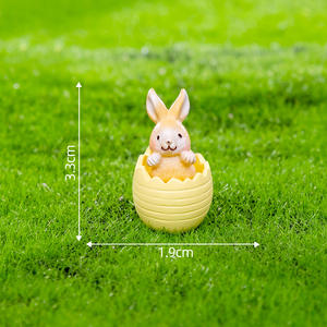 Кролик Kawaii, пластиковые поделки, сказочные украшения для сада, пасхальное кроличье яйцо, художественные аксессуары из смолы, 3D миниатюрные фигурки для ключей - Product Image 6