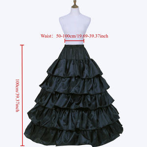 بيع بالجملة بوليستر عادي مصبوغ كشكش فستان زفاف كرينولين تنورة منتفخة فساتين الانزلاق مع حلقات الصلب - Product Image 4