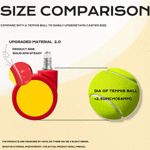 2 Polegada 360 ° Giratória Nylon Pu Castor Silencioso Mobiliário Cadeira de Escritório Rodízio Roda Moda Rodízios Cor Proteja o Chão - Product Image 3