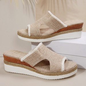 Sandalias Planas de Lona Ligeras y Casuales para Mujer, Tallas Grandes, con Plataforma de Cuerda de Cáñamo, Novedad Primavera-Verano 2025 - Product Image 4