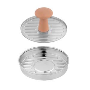 Presse à hamburgers en acier inoxydable 304 avec poignée en bois, antiadhésive, résistante à la rouille, facile à nettoyer pour la <span class=keywords><strong>cuisson</strong></span> au barbecue - Product Image 5