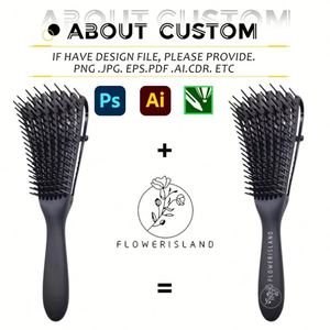 Personalized Custom Comb with Logo Plastic Octopus Hair Brush for Women's Professional Salon Straightener - Product Image 3