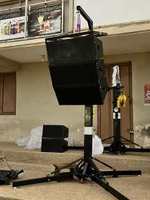 Torre de elevación de altavoz Armazón de altavoz de manivela resistente, pantalla LED, soporte de elevación de matriz de línea
