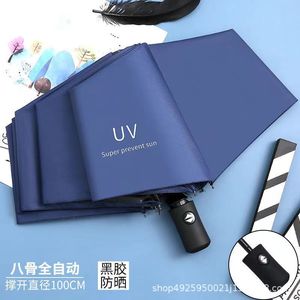 Uv Protective <b>Umbrella</b> Fully Automatic Three Fold Sun And Rain <b>Umbrella</b> For Travel With Auto Open Button - Product Image 4