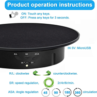 Support de plateau tournant motorisé 20CM avec télécommande 360° °   Plateforme rotative pour la présentation et la photographie de produits, bijoux, miniatures