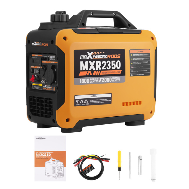 MaXpeedingrods 2000W 79.7cc Emergency Generator Set Frequency Converter Gasoline Generator LED 15kg