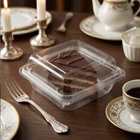 Offre Spéciale – Boîte à Gâteau Carrée Jetable 450ml, Couleur Personnalisée, en PET Transparent de Qualité Alimentaire pour Desserts, Pains et Tiramisu à Emporter