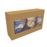 Scatole di spedizione in carta Kraft ondulate con Pvc Pet plastica trasparente finestra comoda scatola di imballaggio in carta pieghevole