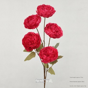 Décoration de fond pour plafond de chapelle et sol, arrangements floraux artificiels multi-fleurs imprimés en 3D, série Rose Rouge pour célébrations de mariage - Product Image 4