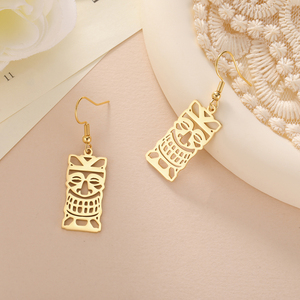 Myshape Retro <span class=keywords><strong>Tiki</strong></span> Totem Pendientes colgantes Cultura tribal Personas indígenas Máscara Protección Amuleto Joyería de acero inoxidable - Product Image 5