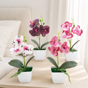 Orchidées Phalaenopsis artificielles en pot de 26 cm pour le bureau, le salon ou la décoration de bureau - Product Image 2
