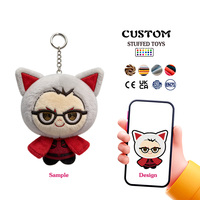 Porte-clés en peluche de coton personnalisé avec personnage mignon, OEM ODM, mini figurine humaine, pendentif de sac en forme de poupée à capuche de dessin animé, sûr