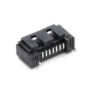 Offset Mounting Vertical SMT B Type Serial ATA Port for PCB 7 Pin SATA Male Connector