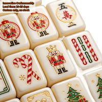 Ensembles de Mahjong de Luxe Personnalisés Verts 160 Pièces 4 Couches Série Thème Noël Casse-Noisette Ballet Tuiles de Mahjong Américaines