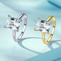Bague en moissanite taille rectangle, certification GRA, bague en argent 925 avec diamant en moissanite, bague de fiançailles pour femme, cadeau de mariage