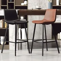 Chaise de bar moderne en métal empilable, légère, durable et écologique avec pieds en fer pour usage commercial à la maison, au bureau et à l'hôtel