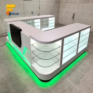 Vitrina de Exhibición de Vidrio Templado para Tienda Minorista Blanca, Iluminación LED, Mueble de Exhibición Comercial Personalizado - Product Image 4