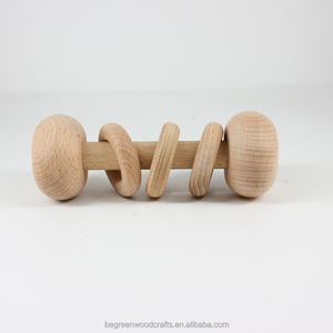 <span class=keywords><strong>Hochet</strong></span> en bois de hêtre pour bébé, jouet doux pour nouveau-nés, pour la dentition, effet apaisant et calmant - Product Image 1