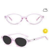 Lunettes de soleil photochromiques œil de chat, style rétro décontracté, avec monture en PC, protection UV, verres légers pour l'extérieur