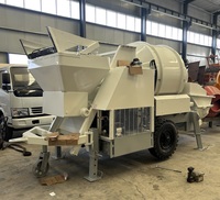 Bétonnière mobile diesel JBTS45 de 45 m3/h avec pompe / Mini bétonnière autochargeante et pompe pour la construction