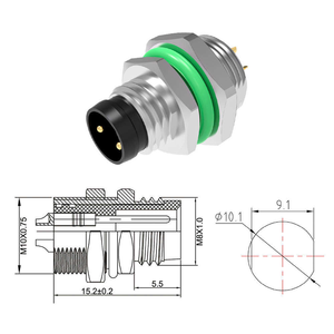 Conector Circular M8 con Código A, Macho, Montaje Frontal en Panel, IP68 Impermeable, Tipo Soldadura, Contactos Chapados en Oro - Product Image 1