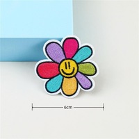 Visage souriant fleur Patch broderie personnalisé brodé Patch fer sur